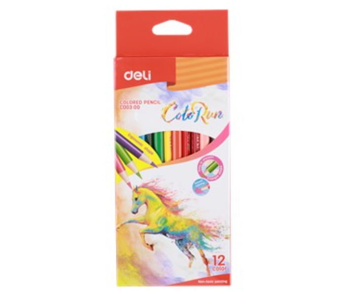 Deli C00300 12 Colors Color Run Color Pencil - Zoom Image