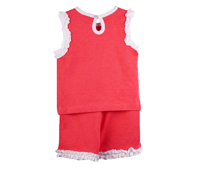 Popees Portia Comfortable Sleeveless Tshirt with Shorts for 1 Year Babies - Red - Zoom Image 2