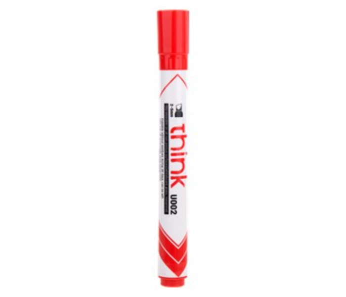 Deli U00240 12 Piece 2-5mm Chisel Tip Dry Erase Marker - Red - Zoom Image 2