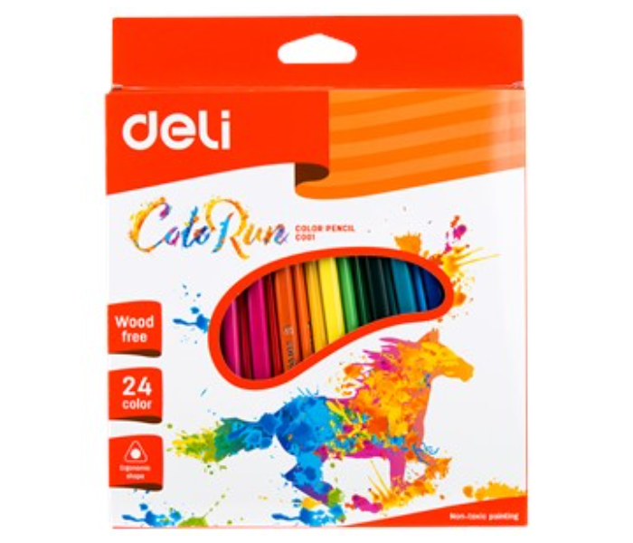 Deli C00120 24 Colors Colo Run Wood Free Colored Pencil - Zoom Image