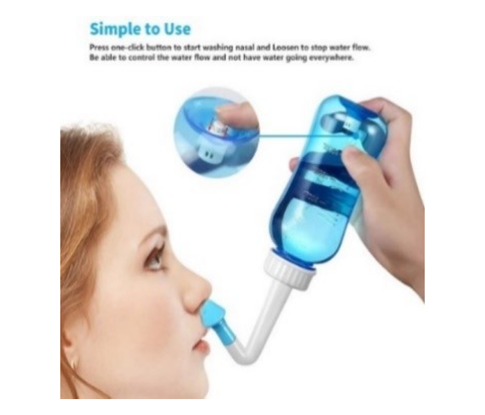 Waterpulse 500ml Nose Wash System Sinusitis Nasal Wash Bottle - Blue - Zoom Image