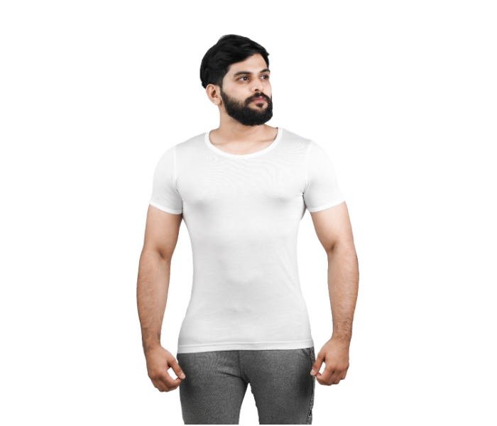 Merdin Fannila 2 Piece Small Bamboo Cotton Anti-Bacterial Sweat Absorbing Eco-Friendly Inner Vest For Men -White - Zoom Image 1