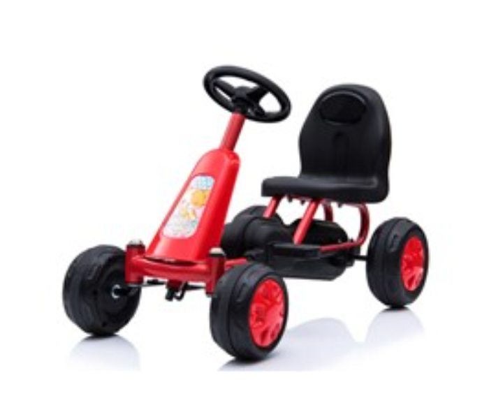 B002 Durable Four Wheeles Pedal Car with Curved Seat - Red - Zoom Image