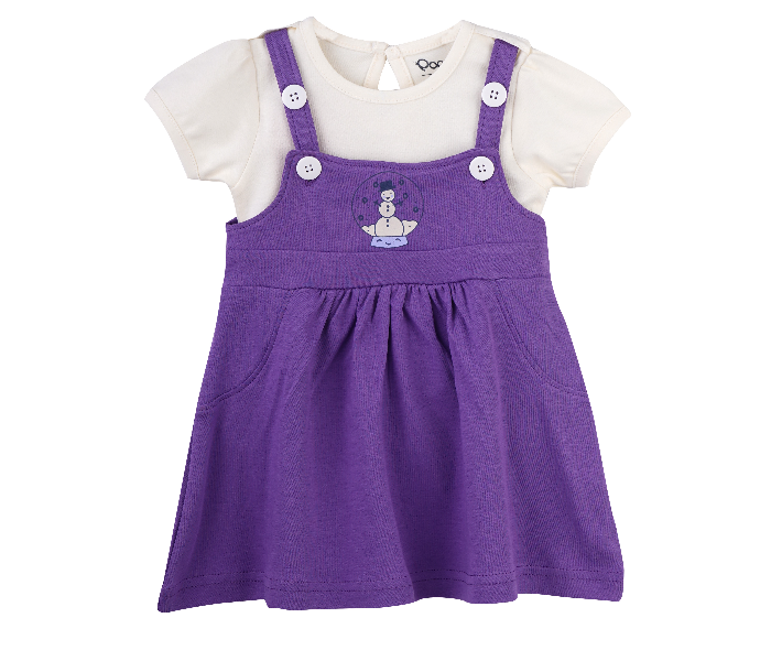 Popees Dalia Half Sleeve Comfortable Frock for 2 Year Babies - Purple - Zoom Image 1