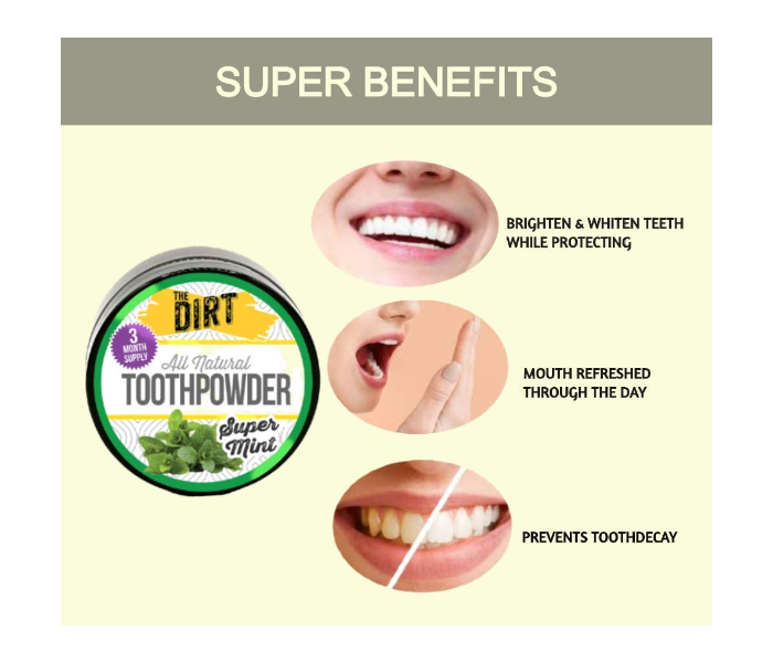 Natural Super Mint Flavoured 50g Oral Cleansing Tooth Powder - Zoom Image 5