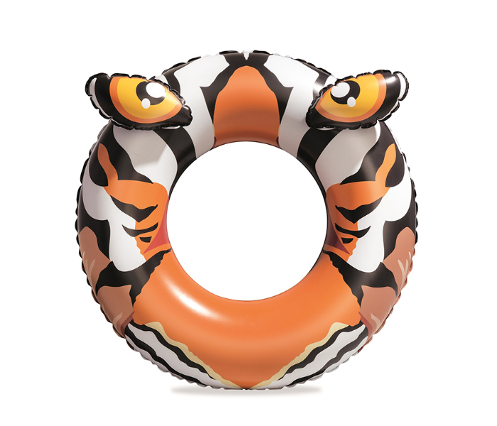 Bestway 36122 91Cm Vinyl Tiger Predator Print Kids Swim Ring - Orange - Zoom Image