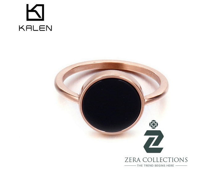 Zera RG014 Small 6 Titanium Steel Trendy Ring For Women -Black - Zoom Image