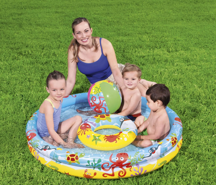 Bestway 51124 1.22M X 20Cm Vinyl Play Pool Set -Yellow and Blue - Zoom Image 2