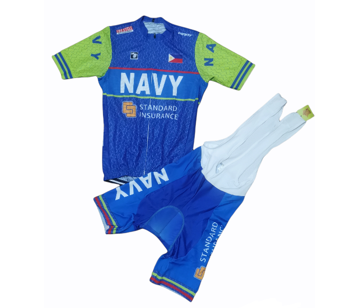 DJ PHL-NVY XXL FULL POWERBAND Philippine Navy Jersey 2021 Design Pineaple Fabric 20D Gel Pad  - Green and Blue - Zoom Image 1