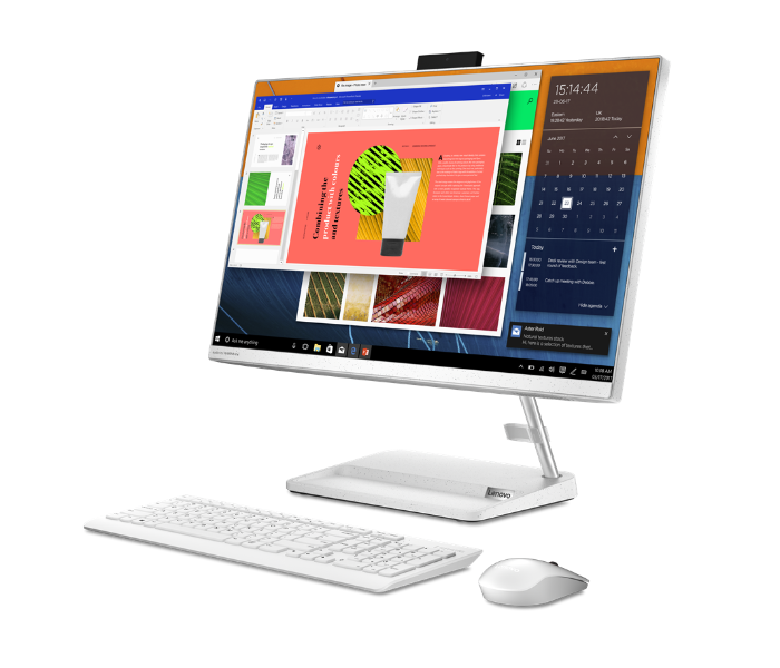 Lenovo AIO 3 F0G00096AX 23.8 Inch Touch Screen Intel Core i7 8GB RAM 1TB HDD NVIDIA GeForce MX450 2GB Graphics DOS - White - Zoom Image 2