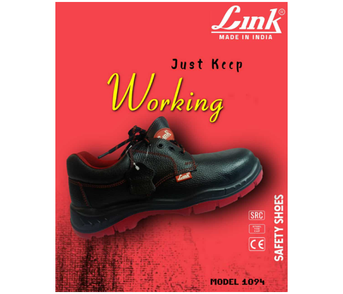 Link 1094 PU Sole Comfortable EU 40 Safety Shoes - Black and Red - Zoom Image 1