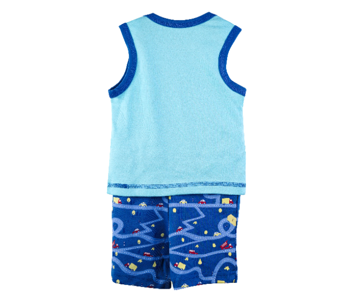 Popees Farrel Comfortable Sleeveless Tshirt with Shorts for 1 Year Babies - Blue - Zoom Image 2