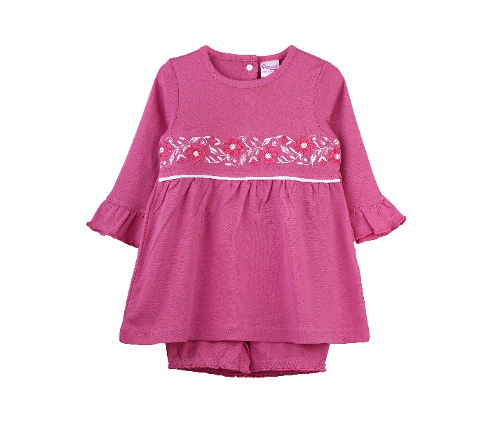 Popees Lorena Full Sleeve Top with Shorts for 2 Year Babies - Pink - Zoom Image 1