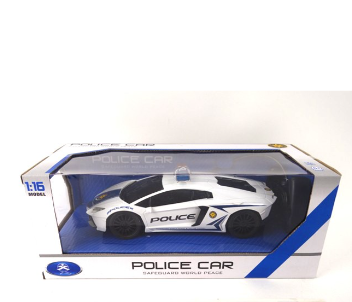 3689-A3 Remote Control Police Toy Car for Kids - White and Black - Zoom Image