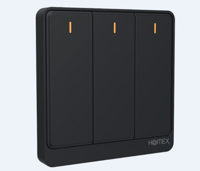 Homex HM016 Smart Wifi Gang 3 Switches - Black - Zoom Image