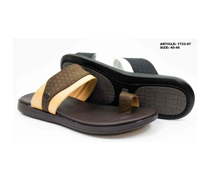 1733-07 EU 43 Stylish Comfort Flat Sandal for Men - Coffee - Zoom Image