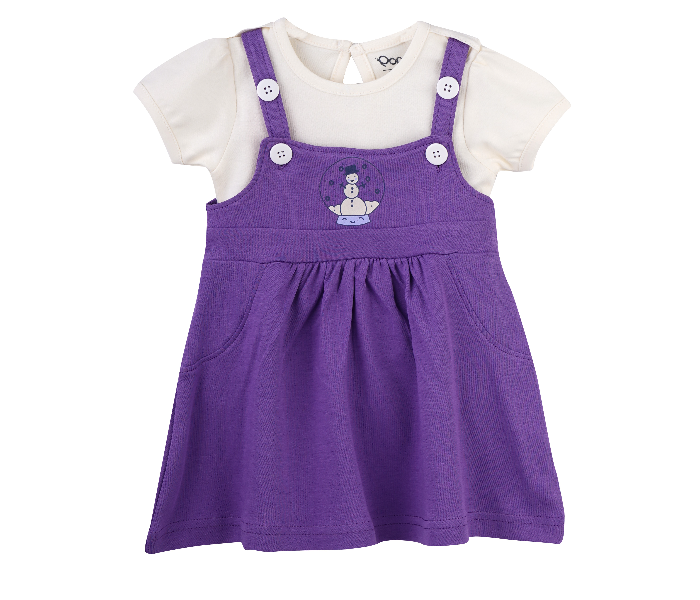 Popees Dalia Half Sleeve Comfortable Frock for 1 Year Babies - Purple - Zoom Image 1