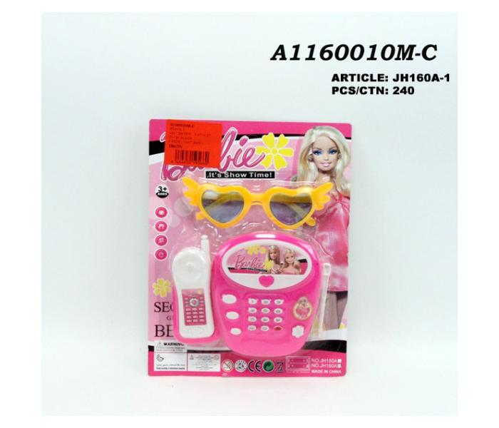 JH160A-1 Mini Telephone with Music Toy Playset for Kids - Pink - Zoom Image