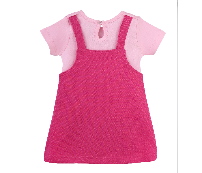 Popees Bubbly Half Sleeve Comfortable Frock for 1 Year Babies - Pink - Zoom Image 1