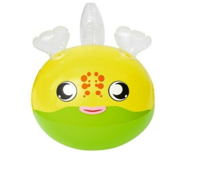 Bestway 34030 18cm x 23cm x 4cm Vinyl Bath Puffy Pals Animal Shaped Baby Bath Toy - Green and Yellow - Zoom Image