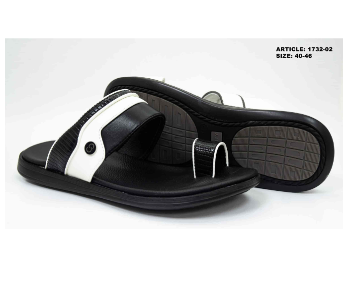 1732-02 EU 46 Stylish Comfort Flat Sandal for Men - Black - Zoom Image