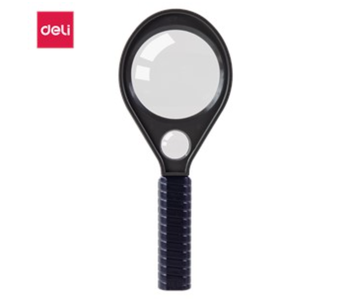 Deli 9092 50mm 3X and 6X Large Magnifier Glass - Black - Zoom Image