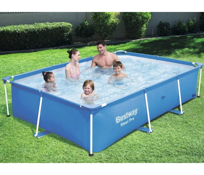 Bestway 56403 8.6×5.6 Ft Steel Pro Portable Swimming Pool - Blue - Zoom Image 2