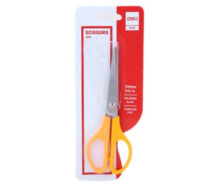 Deli 0603 170mm 3-5 Inch Stainless Steel Scissors - Yellow - Zoom Image