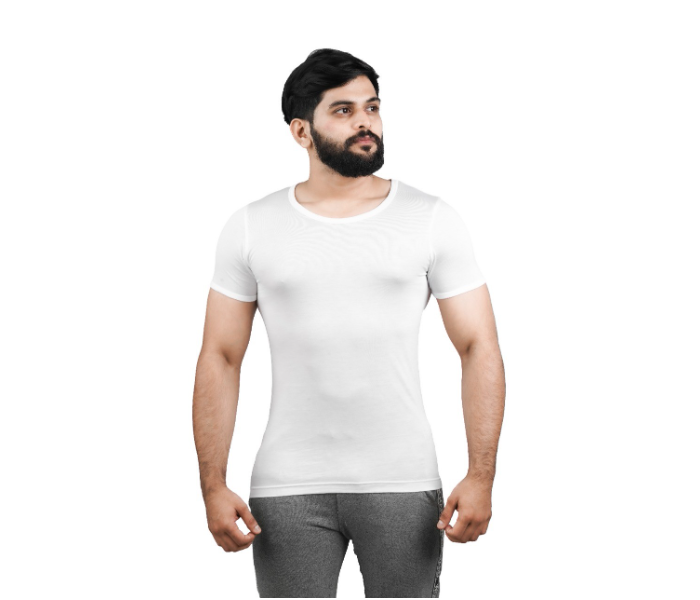 Merdin Fannila Medium Bamboo Cotton Anti-Bacterial Sweat Absorbing Eco-Friendly Inner Vest For Men -White - Zoom Image 1