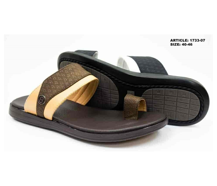 1733-07 EU 40 Stylish Comfort Flat Sandal for Men - Coffee - Zoom Image