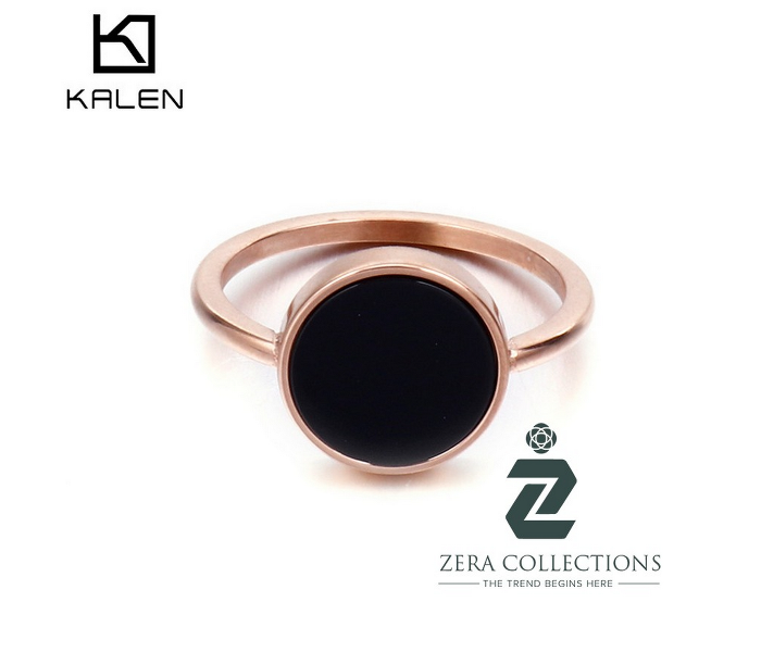 Zera RG014 Medium 7 Titanium Steel Trendy Ring For Women -Black - Zoom Image