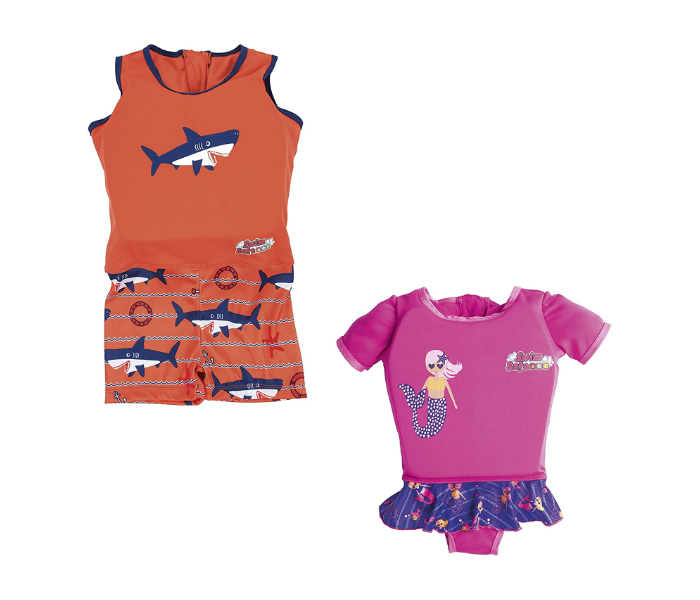 Bestway 32169 2 Piece Large Swim Safe Boy And Girl Float Suit -Orange and Pink - Zoom Image 1