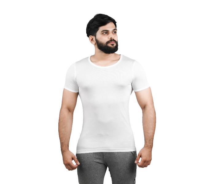 Merdin Fannila 2 Piece XL Bamboo Cotton Anti-Bacterial Sweat Absorbing Eco-Friendly Inner Vest For Men -White - Zoom Image 1