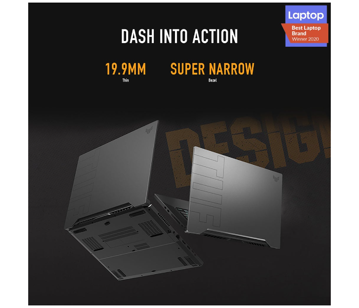 Asus TUF Dash 15 FX516PC-HN558T 15.6 Inch Intel Core i5 8GB RAM 512GB SSD 4GB RTX 3050 Graphics Windows 10 - Grey - Zoom Image 2