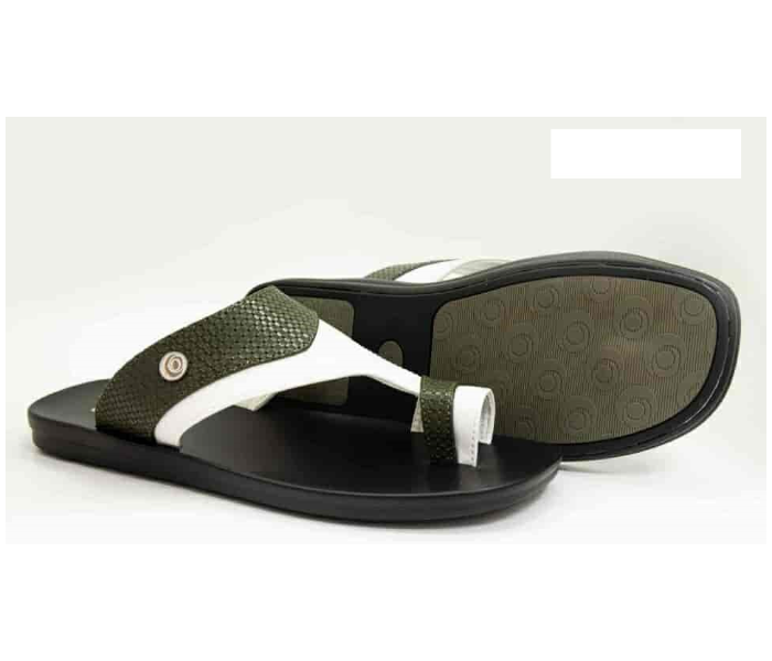 Odyssey 1290-20 46 EU Stylish Flat Sandal for Men - Olive and White - Zoom Image