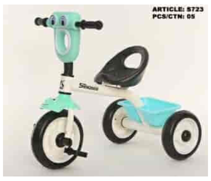 S723 Ride On Toy Tricycle with Music Light and Pedals for Kids - Blue - Zoom Image