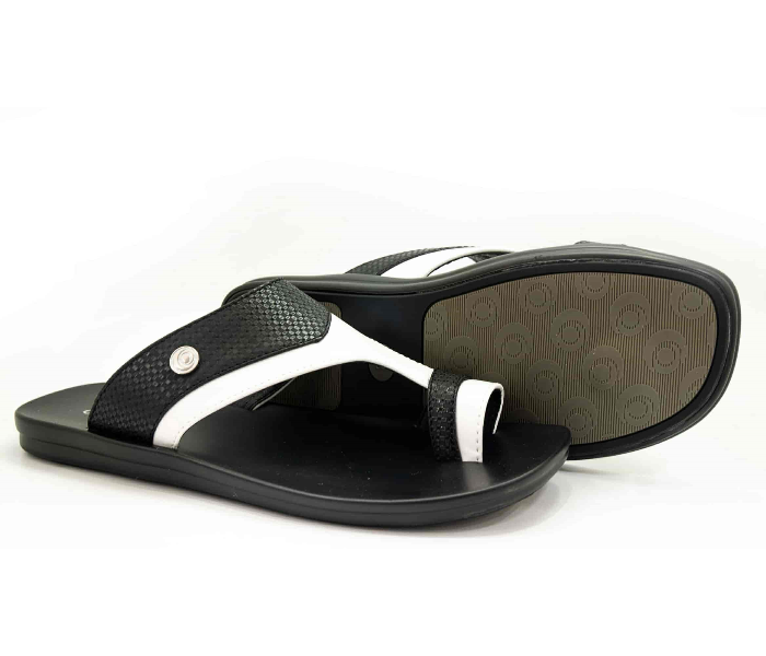 Odyssey 1290-02 42 EU Flat Sandal for Men - Black and White - Zoom Image