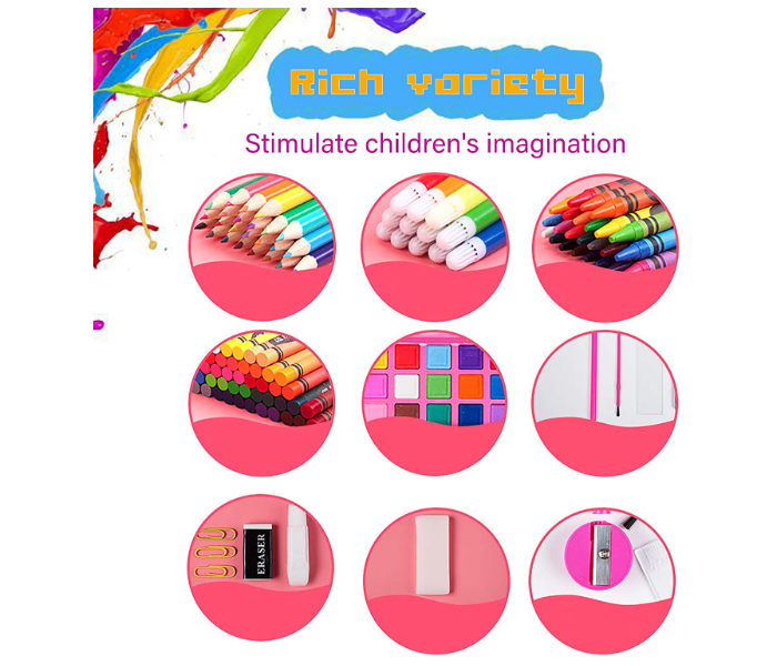 150 Pieces Sketching Color Pencils Crayon Oil Pastel Watercolor Markers Art Set for Kids - Pink - Zoom Image 3