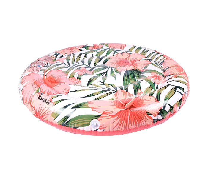 Bestway 43410 62 Inch PVC Peaceful Palms Island Beach Float -Pink and Green - Zoom Image 2