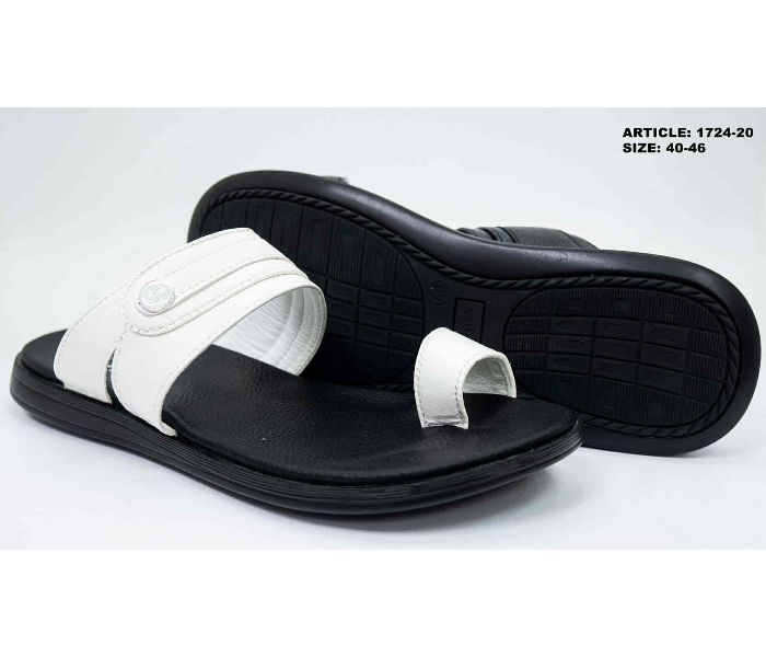 1724-20 41 EU Comfortable Stylish Flat Sandal For Men  -White - Zoom Image