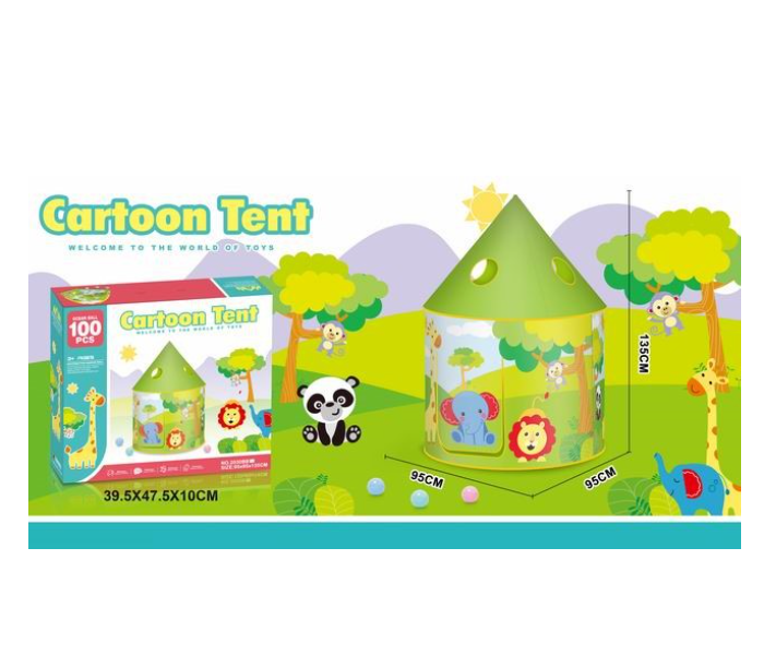 2030BB Cartoon Tent Play Set with 100 Pieces Ball for Kids - Zoom Image