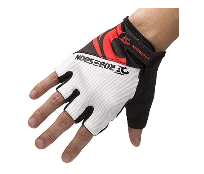 XL Summer Anti Slip Breathable Pinky Swear on Cycling Gloves Bicycle Gloves - White and Red - Zoom Image