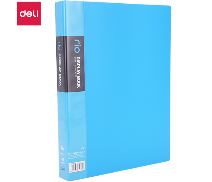 Deli 5035 60 Pockets A4 Paper Display Book - Blue - Zoom Image