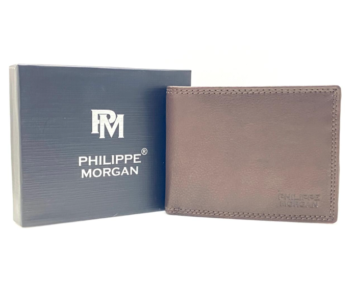 Philippe Morgan PM112 Leather Bifold Wallet for Men - Brown - Zoom Image 1