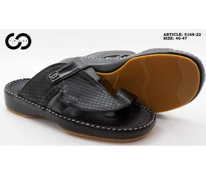 Finities 5168-22 46 EU Arabic Med Sandal For Men -Black - Zoom Image