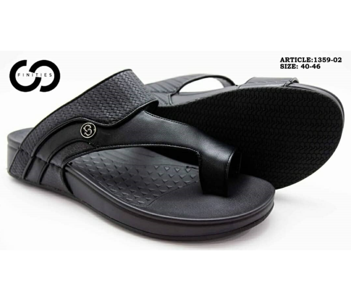 Finities 1359-02 46 EU Comfortable Stylish Casual Sandal For Men -Black - Zoom Image