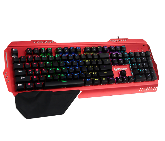 Meetion Mt-Mk20 Mechanical Keyboard with Arabic - Red - Zoom Image 2