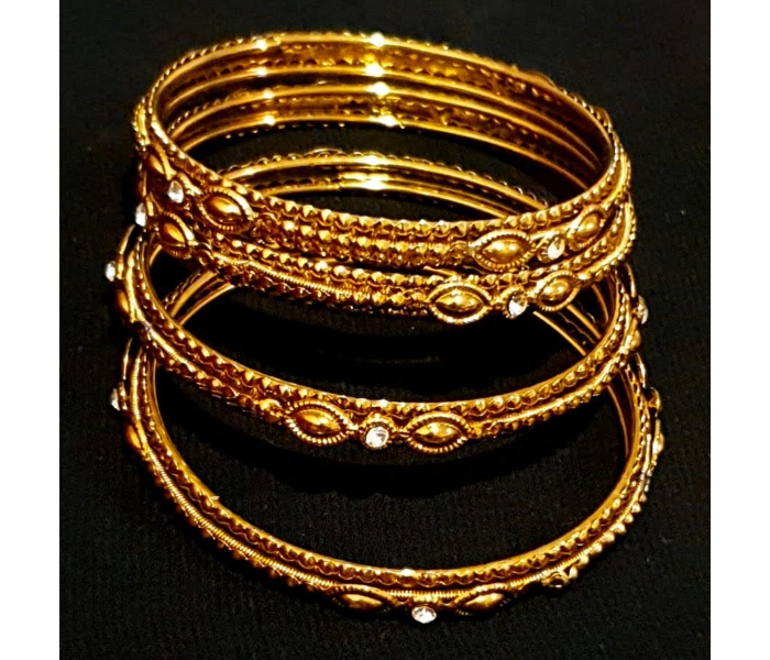 Strabella BB1-01b 2.6 Antique Bangle Sets for Women - Golden - Zoom Image