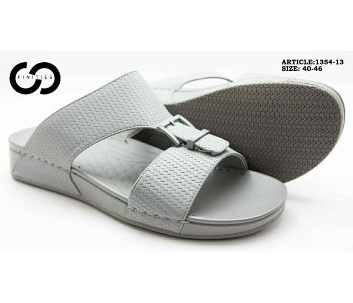 Finities 1354-13 45 EU Comfortable Stylish Flat Sandal For Men -Grey - Zoom Image