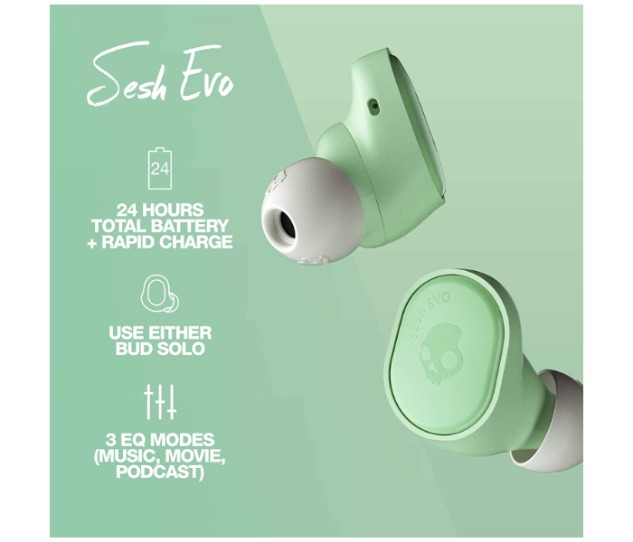 Skullcandy Sesh Evo True Wireless In-Ear Earphone - Pure Mint - Zoom Image 3